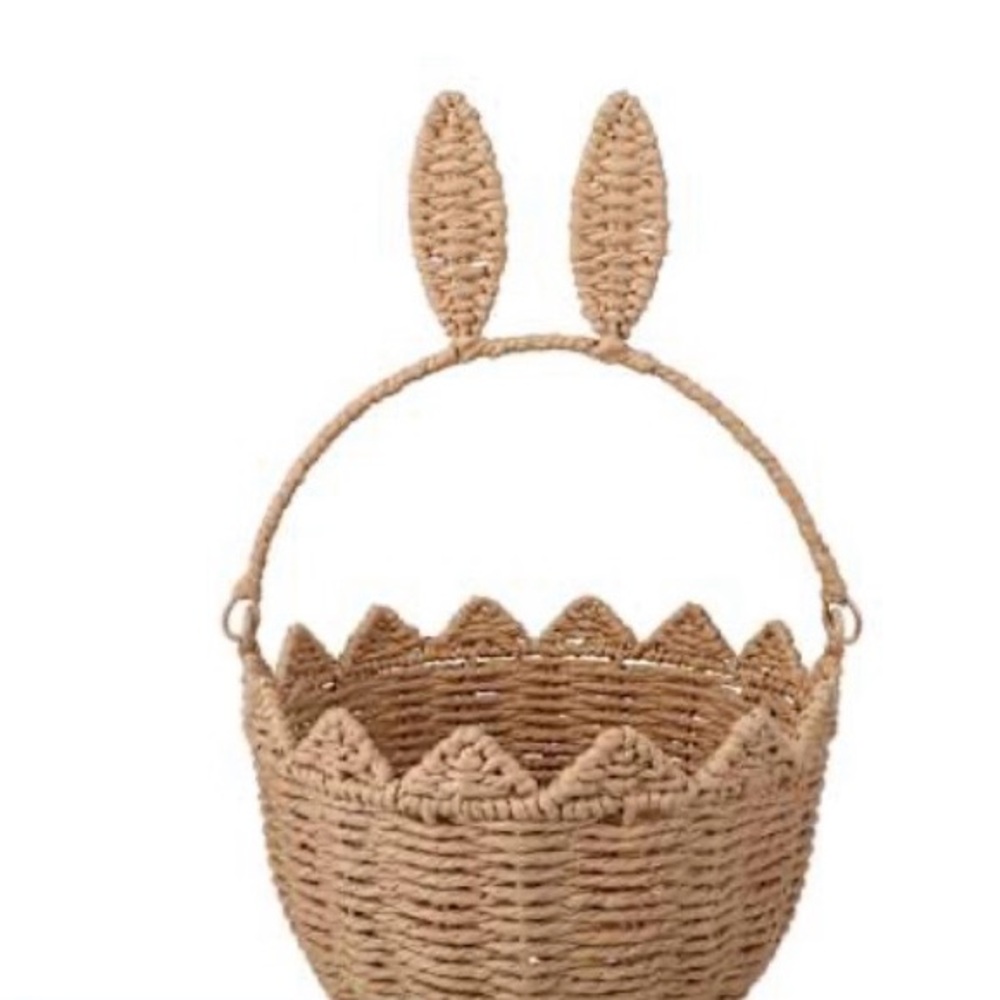 Order Kids Natural Woven Bunny Ear Basket - Neutral opp for Candy filled